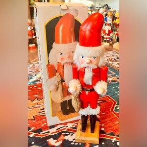 Vintage 20” Wooden Santa Nutcracker